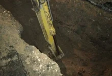 اصلاح كسر 2 ماسورة مياه أمام النادي الاوليمبي